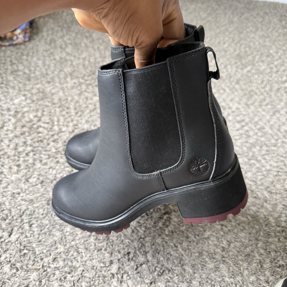 Timberland Women 7.5 Kori Park Black Full Grain Leather Heeled Chelsea Boots NEW - Picture 3 of 6